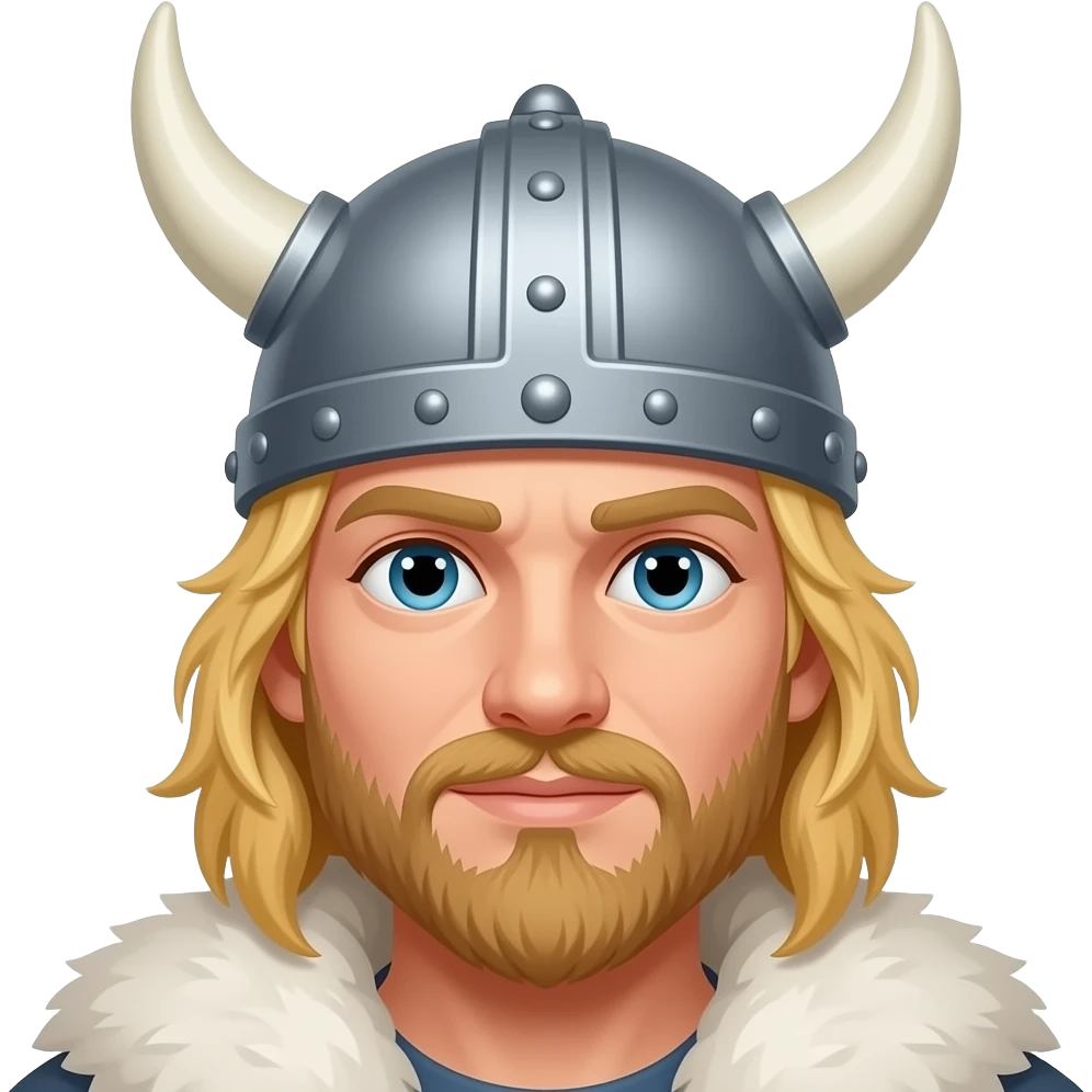 Blonde Sven in Viking helmet emoji