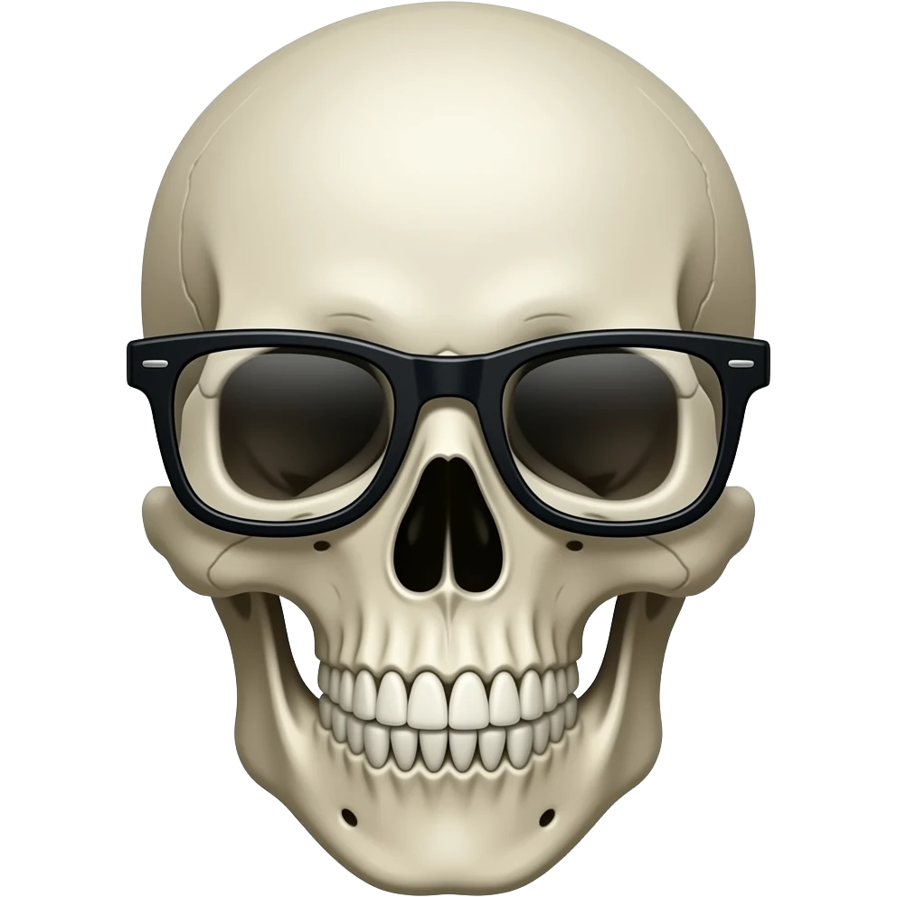 This emoji💀 with glasses like a nerd emoji