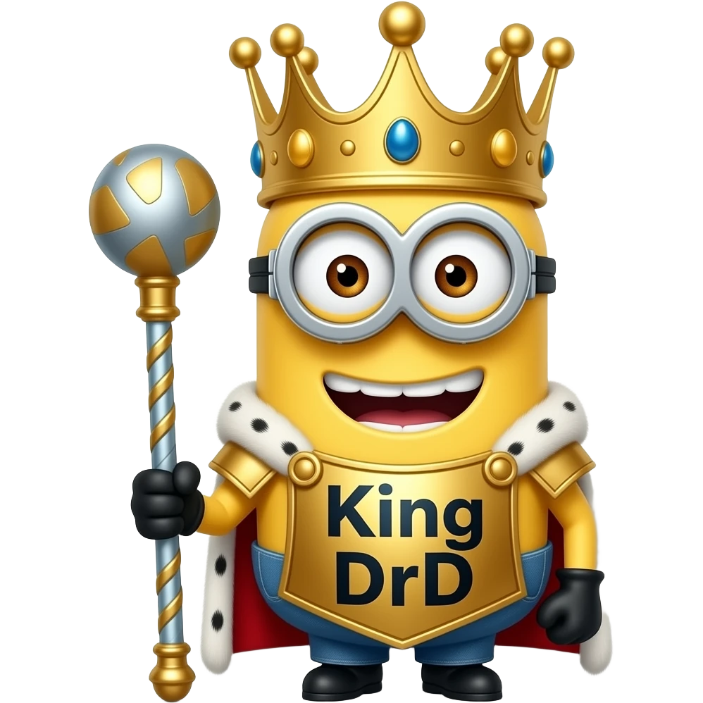 King Minion with text "King DrD emoji