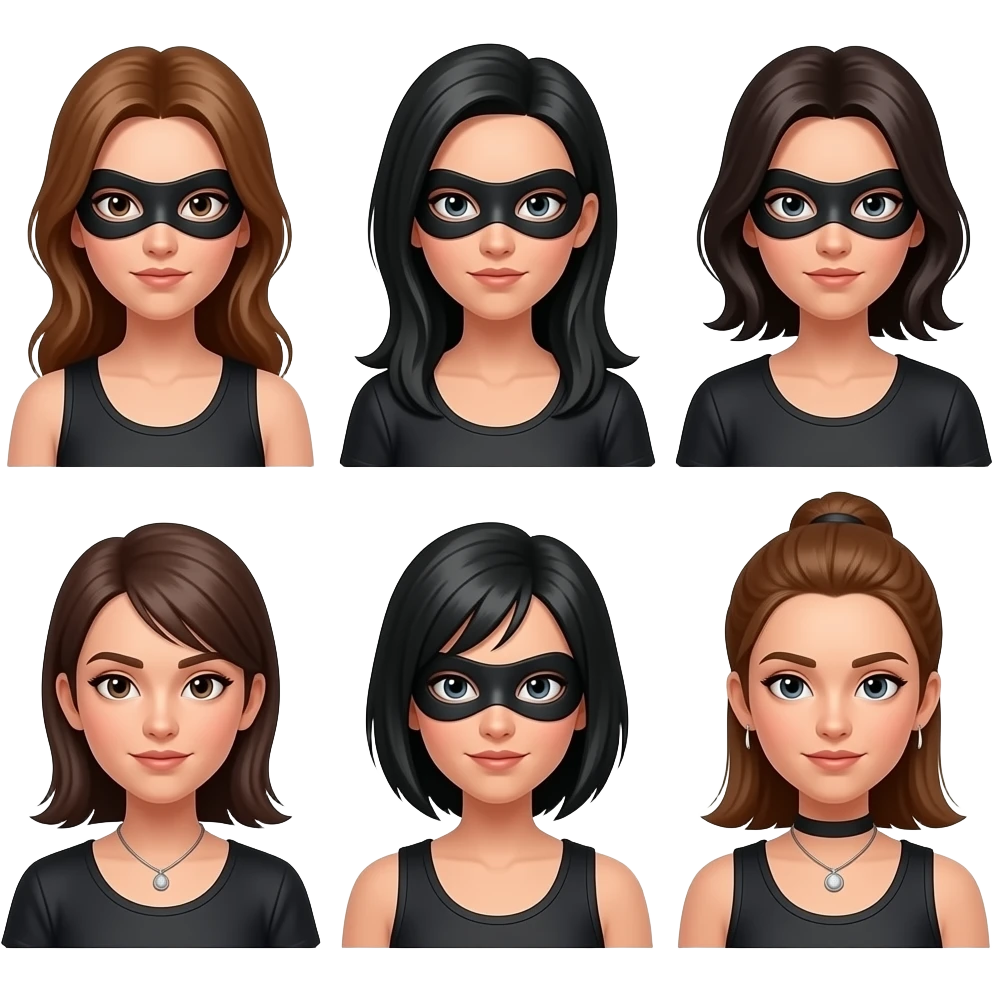 make 6 woman robbers emoji