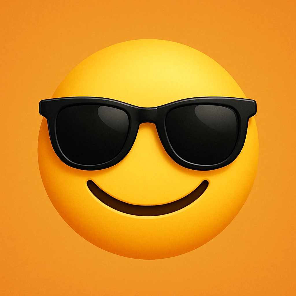 emoji with sunglasses emoji