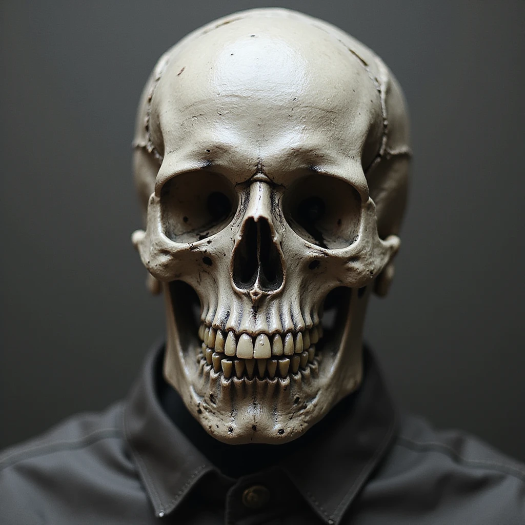a dead skull winking, realistic style emoji