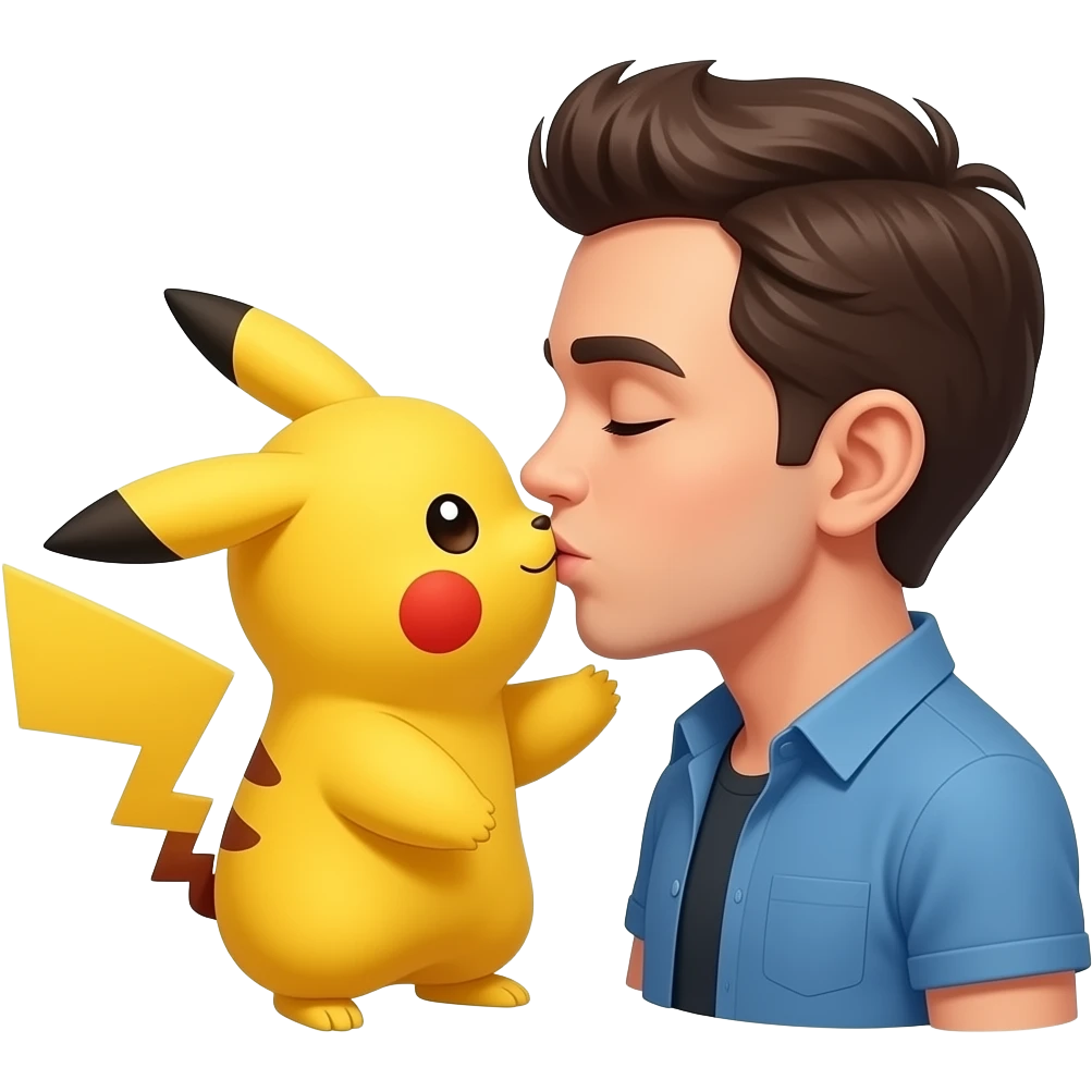 Pikachu-and-Sacha-make-a-kiss emoji