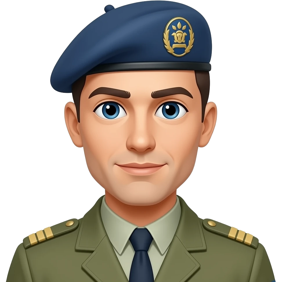 baret biru  tentara emoji