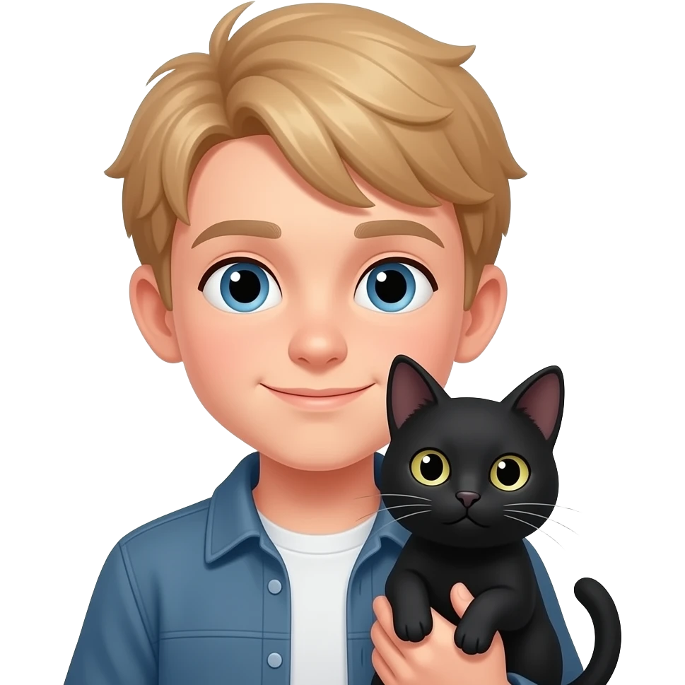 Ragazzo 13 anni capelli chiari cn gatta nera emoji