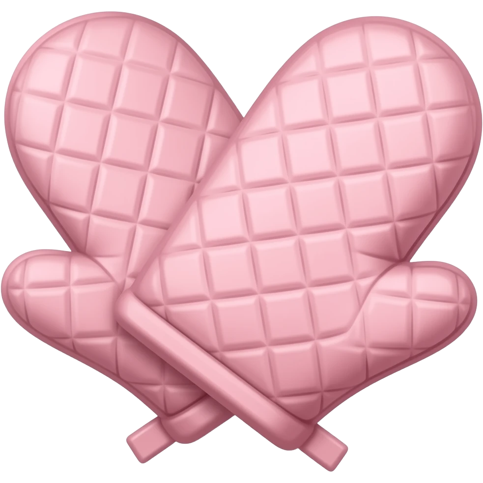 crossed coquette pair of pastel pink oven mitts emoji