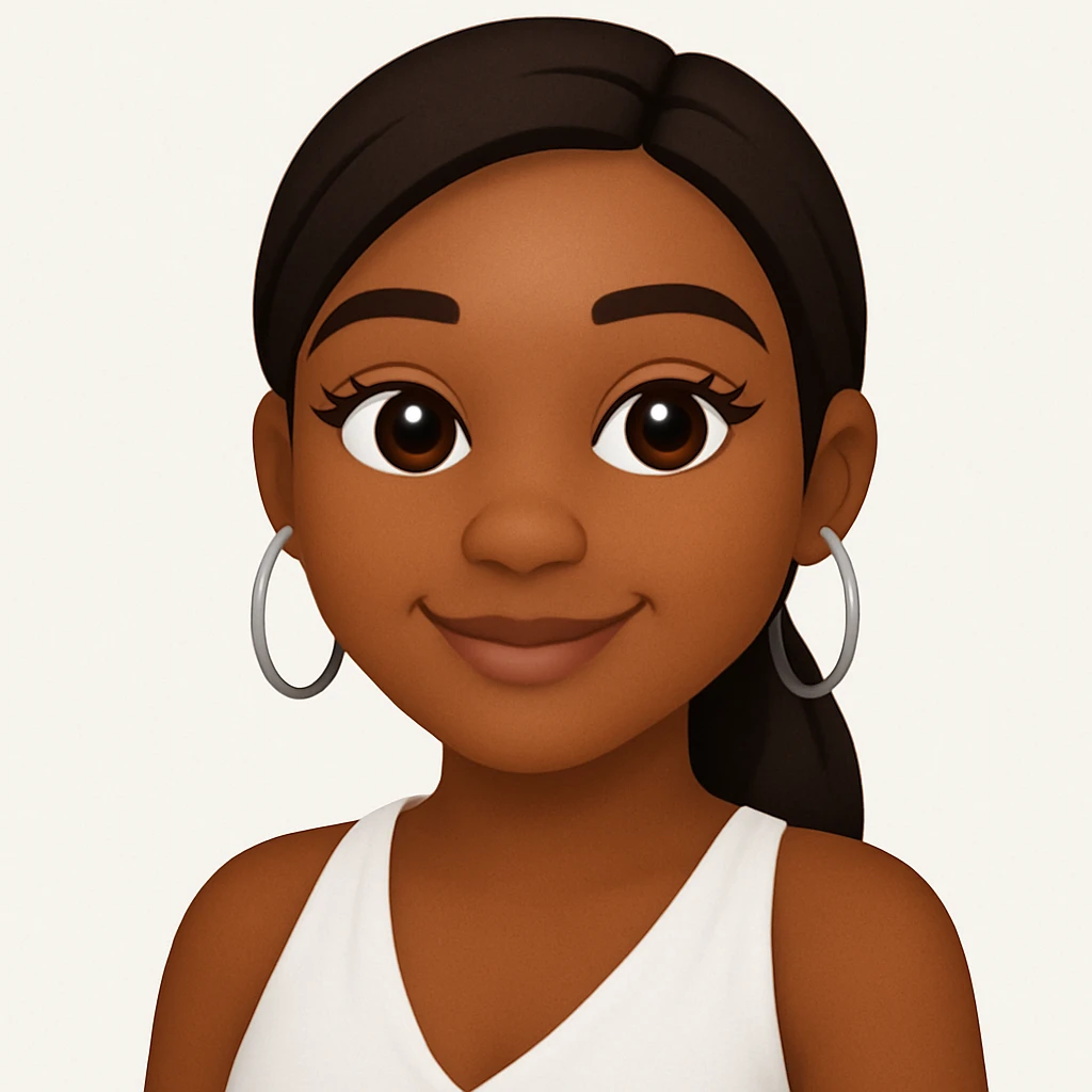 turn the second man in emoji style of the 1st image, match the facial features and match dressing style of the 2nd image, she is wearing white tank top lose emoji