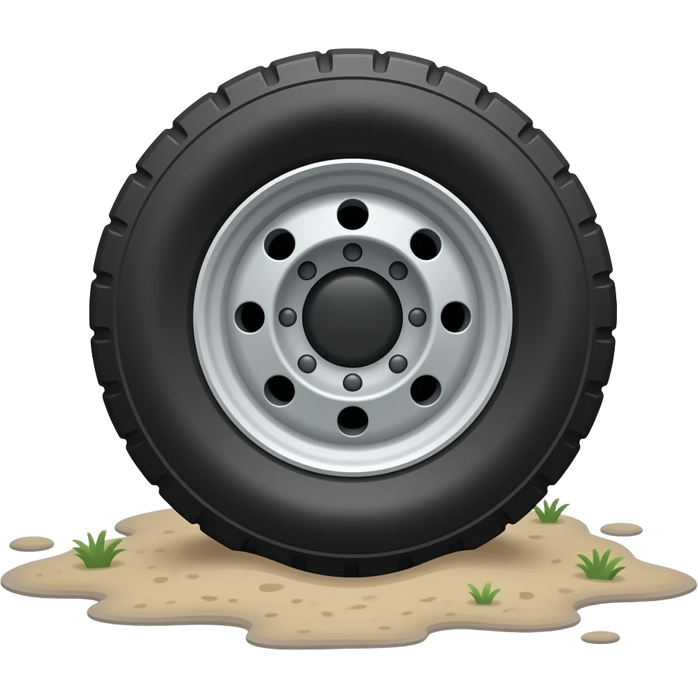 flat on the floor truck tire emoji