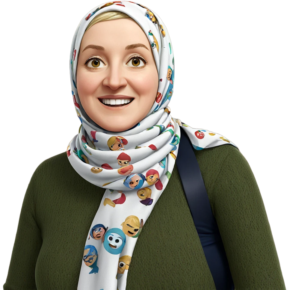 smiling solo with scarf emoji