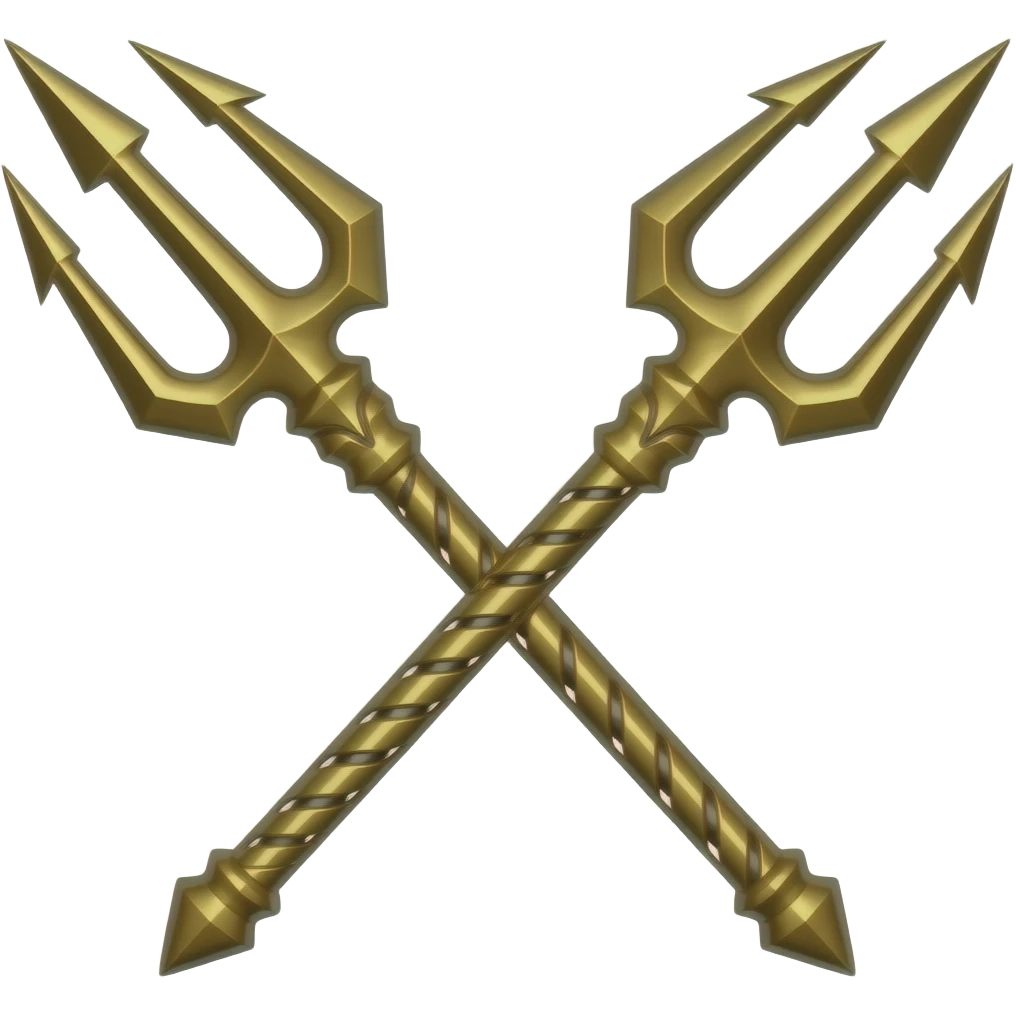 two Aquaman trident magic cover  trident  crossed emoji