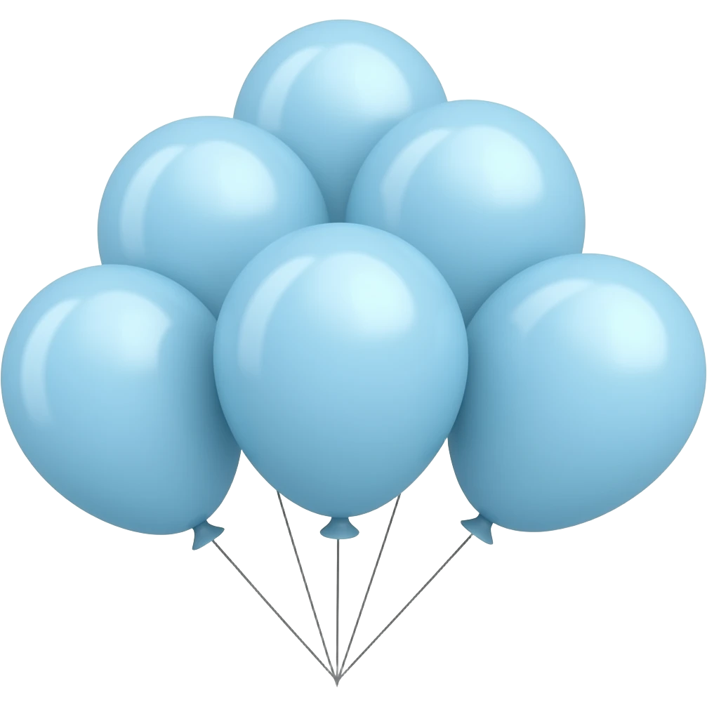 light baby blue balloon set emoji