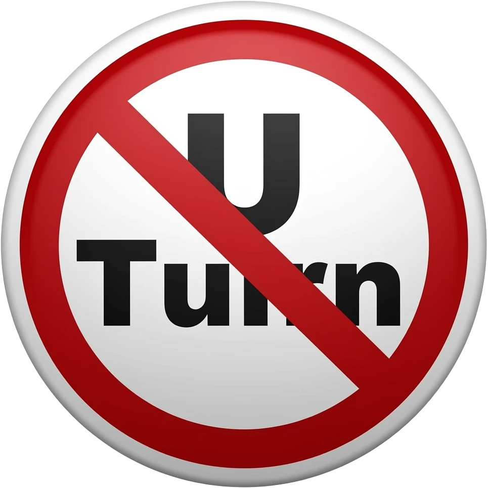 NO U-TURN emoji