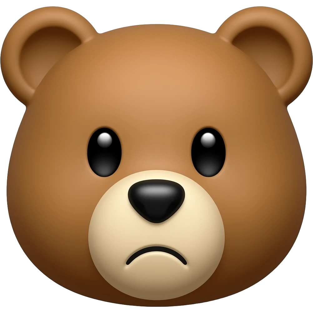 Bear boring face emoji