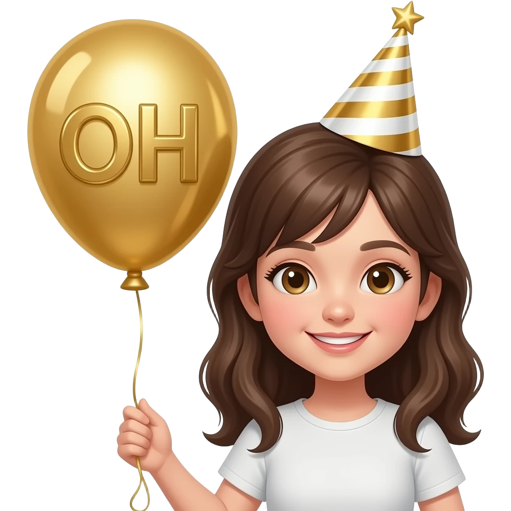 gold  letters BIRTHDAY GIRL BALLOON emoji