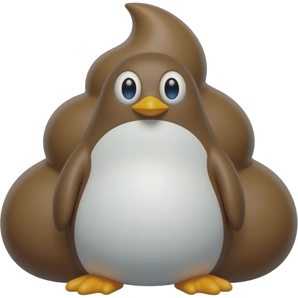 A poop penguin emoji