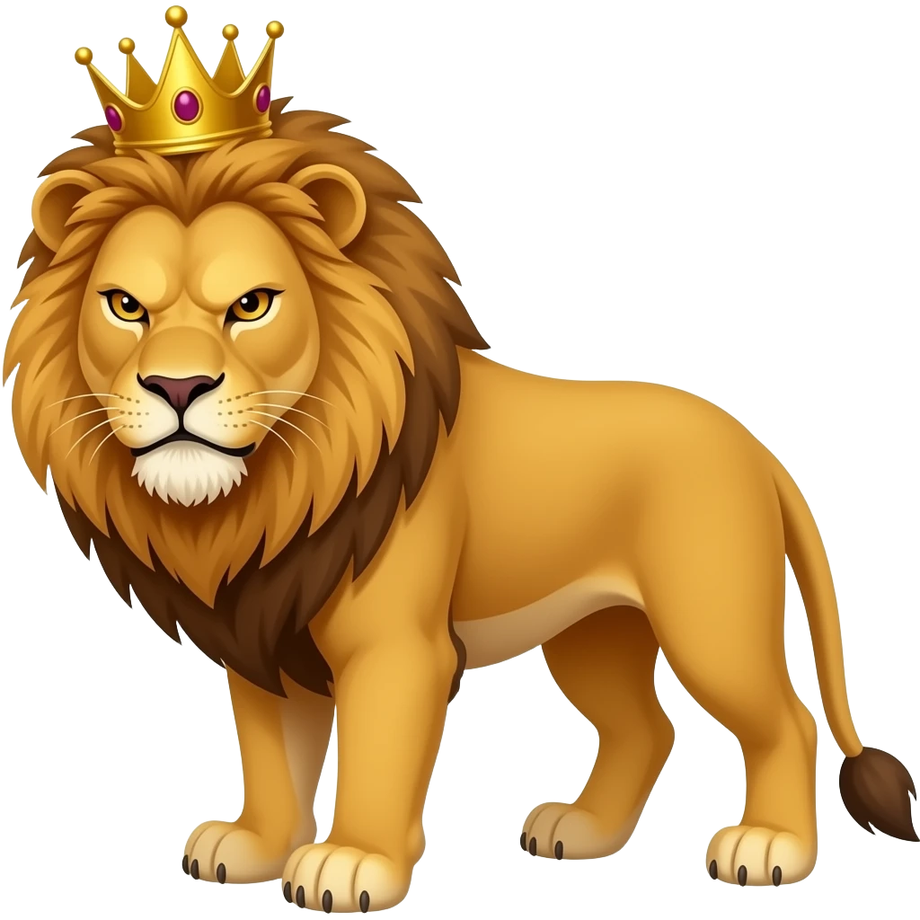 angry lion with crown emoji