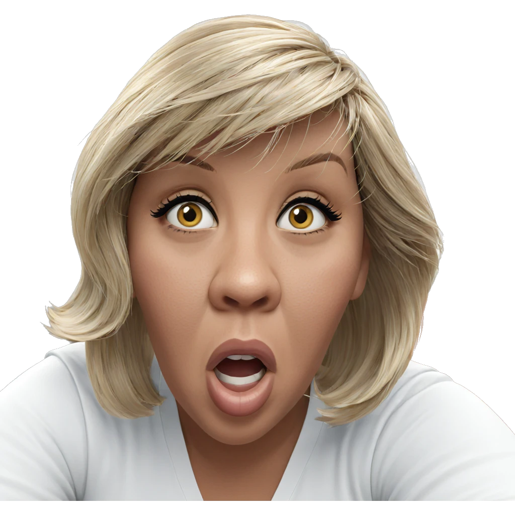 blonde girl looking at viewer emoji