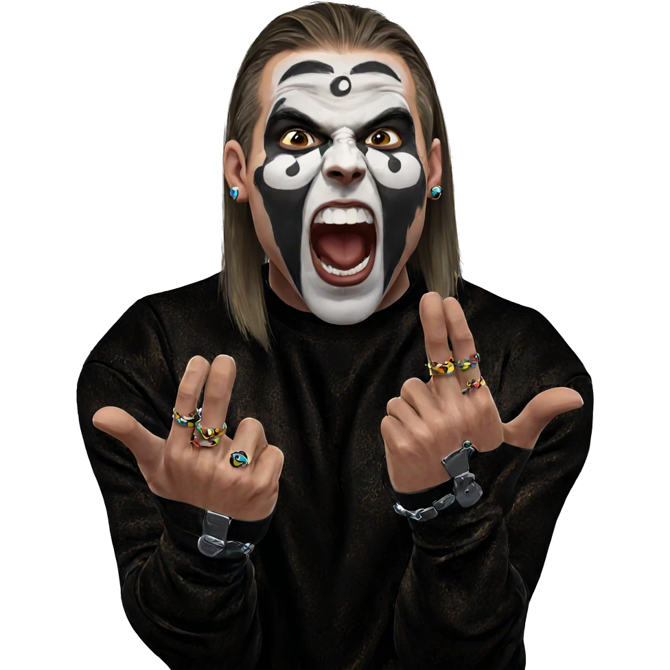 boy with earrings and facepaint emoji