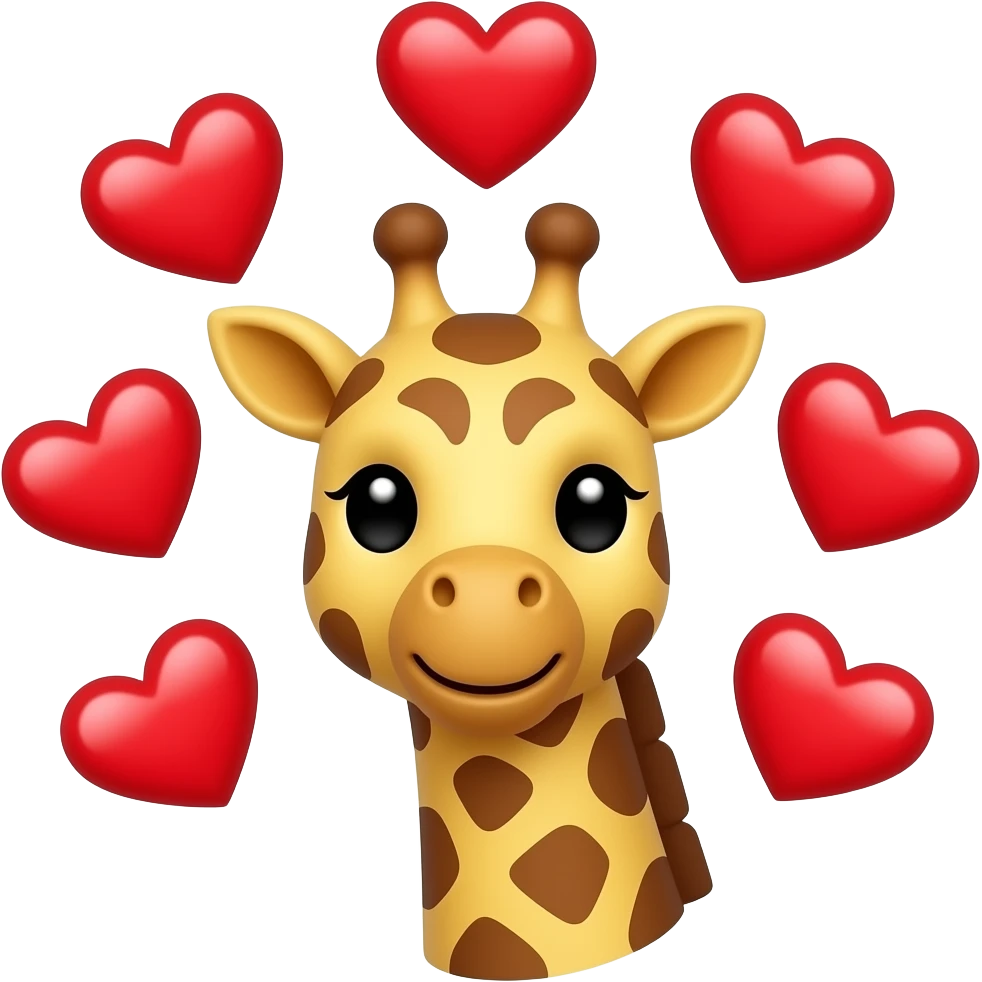 Einfacher Giraffenkopf mit herzchen drumrum emoji