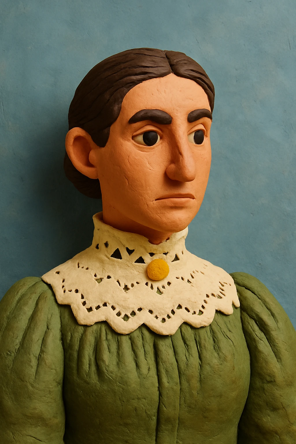 Transform the photo into a claymation style, imitating hand molding. Add clay texture and soft shadows with medium realism. emoji