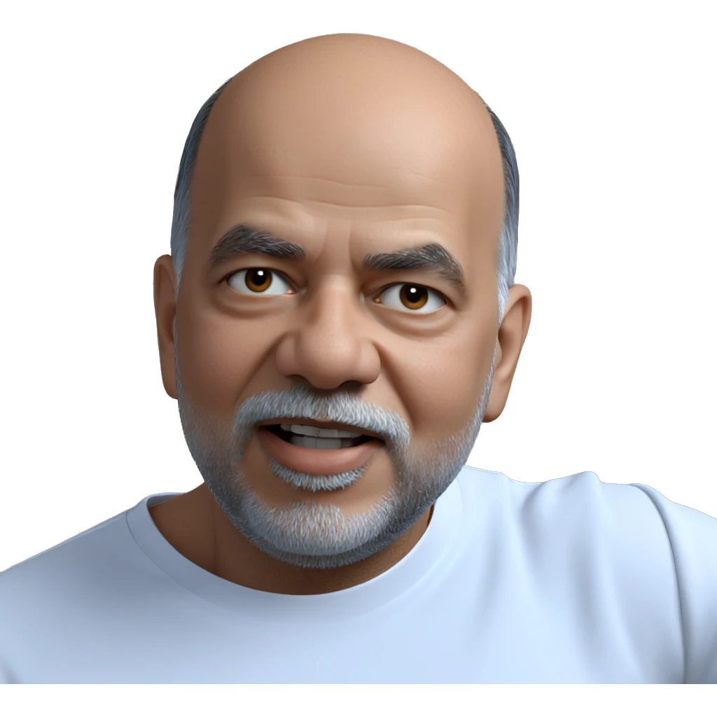 bald man in white shirt emoji