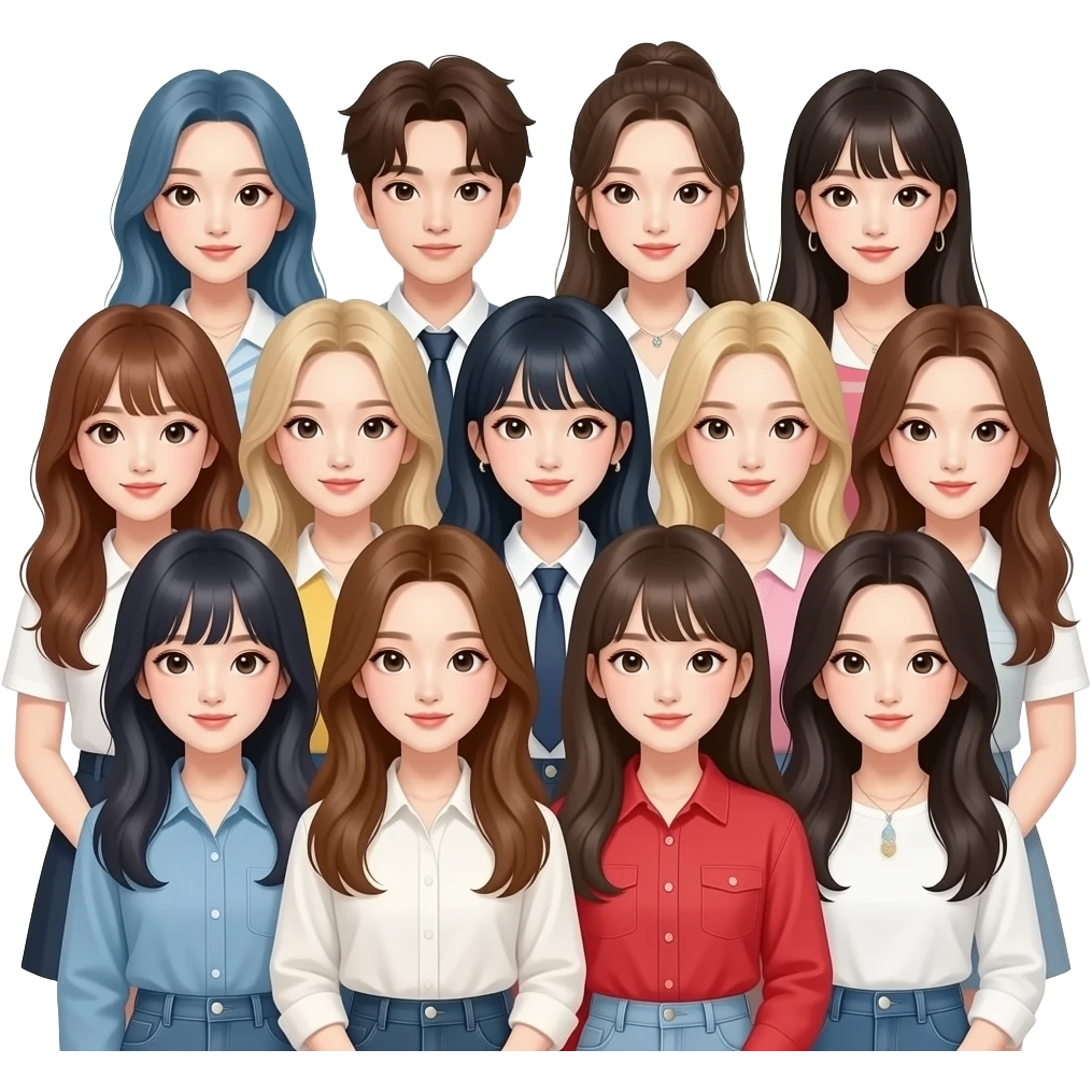 trio di idol K-pop emoji
