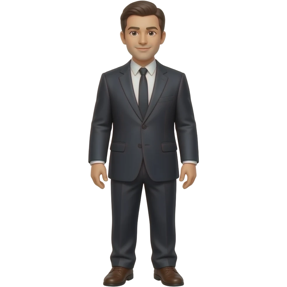 full body guy in oversized suit emoji