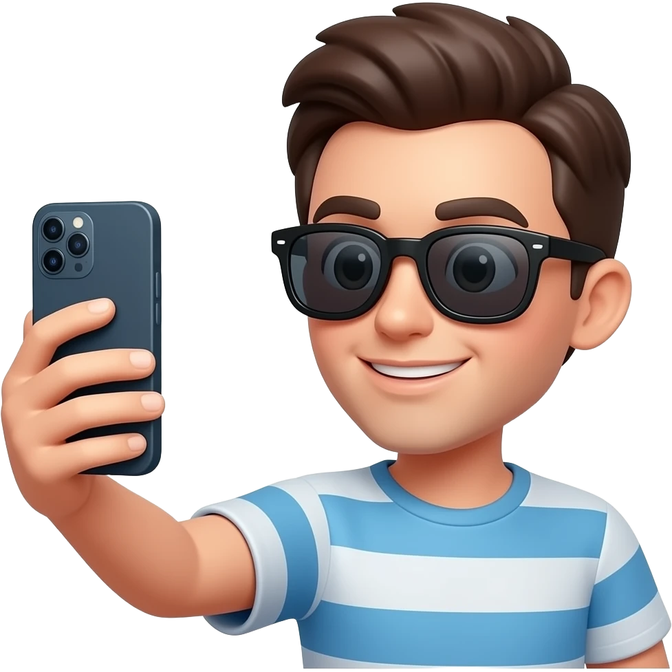 😎🤳cool glasses yellow circle emoji holding a phone(not a man) emoji