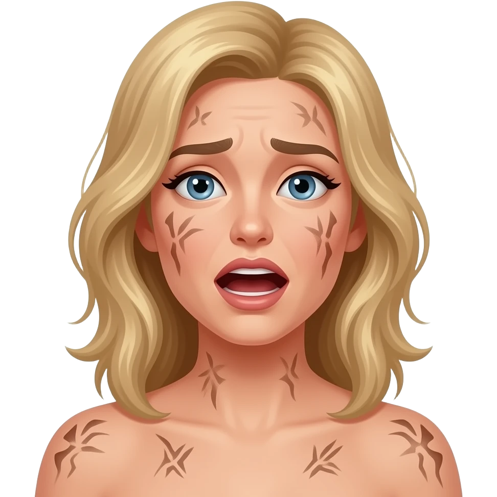 naked dirty blonde haired woman orgasm emoji