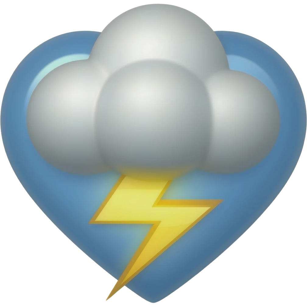 stormcloud heart with lightning emoji