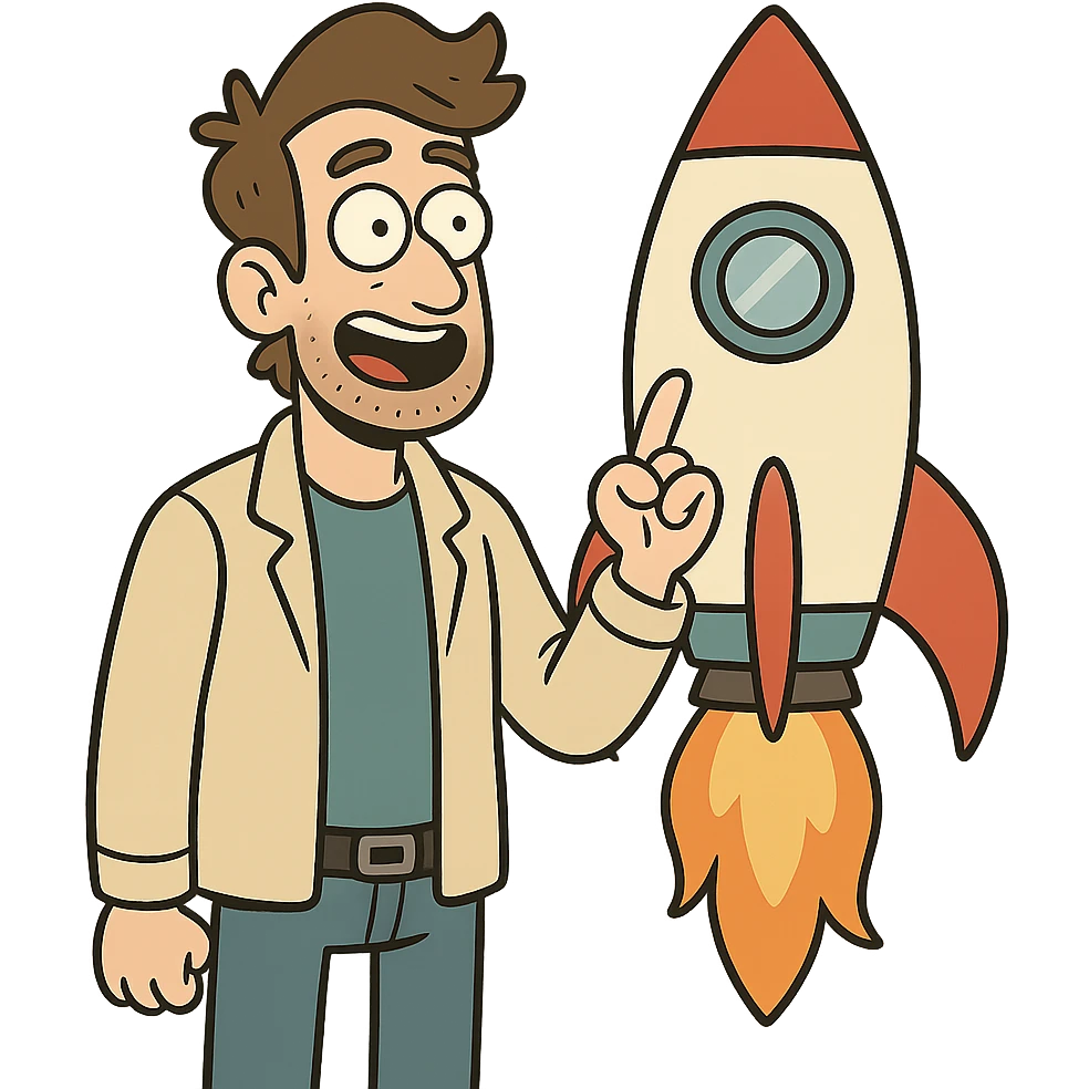 guy with rocket in the background emoji