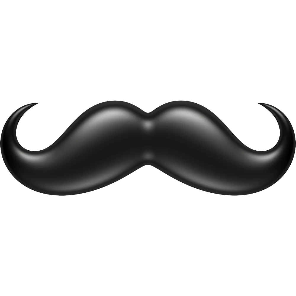 Balck handle bar mustache emoji