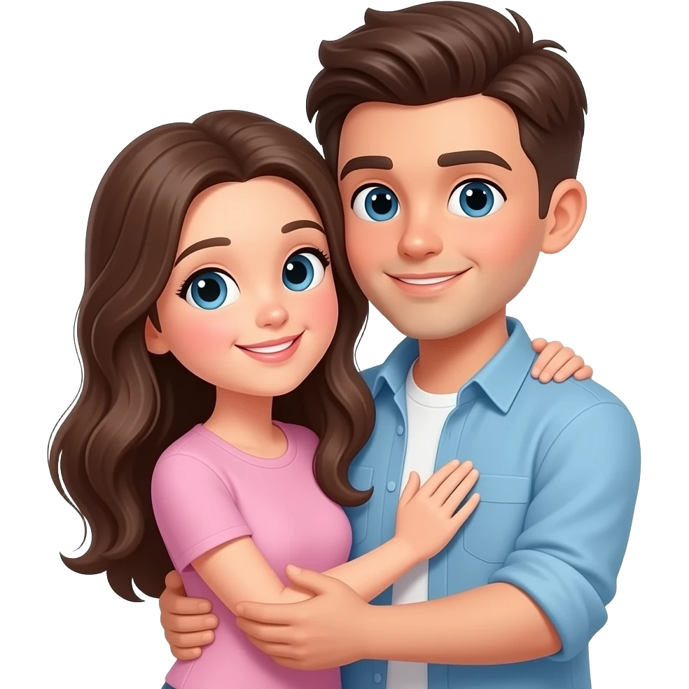 cute young boyfriend and girlfriend cuddling emoji