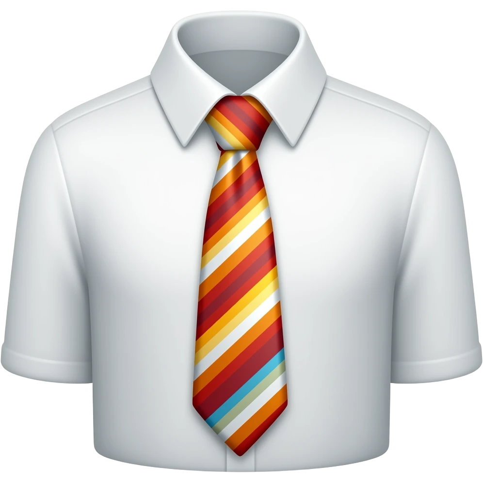 neck tie png in stripes in shades and order of the sunset flag emoji