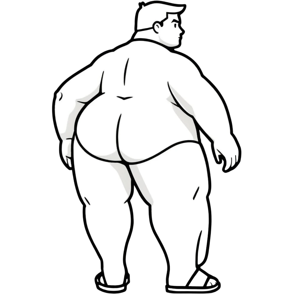 Man with a giant booty emoji