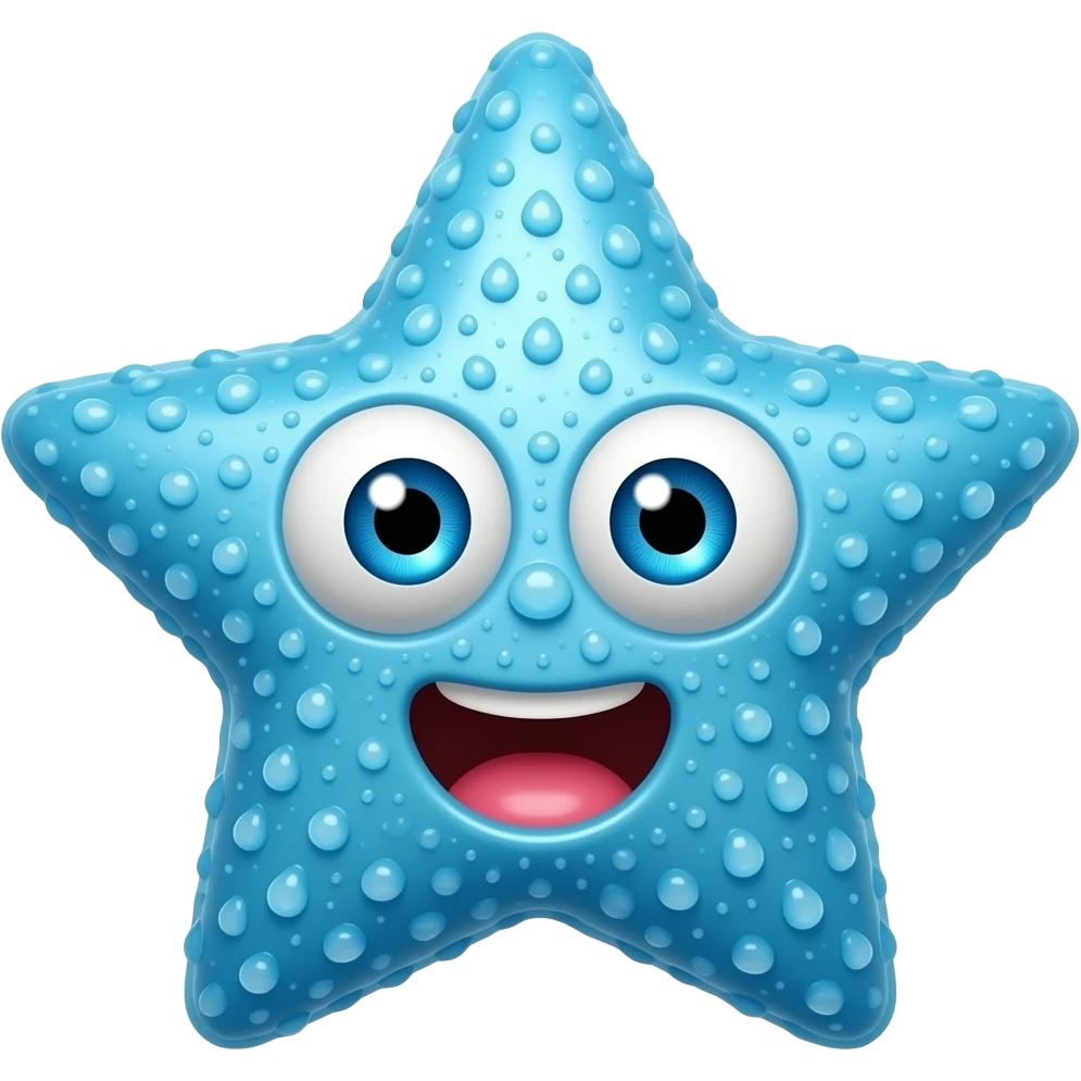 Can you make a blue star emoji that is enegetic,which symbolises  a star ⭐️ that had sugar before bed must have personality eyes and mouths emoji