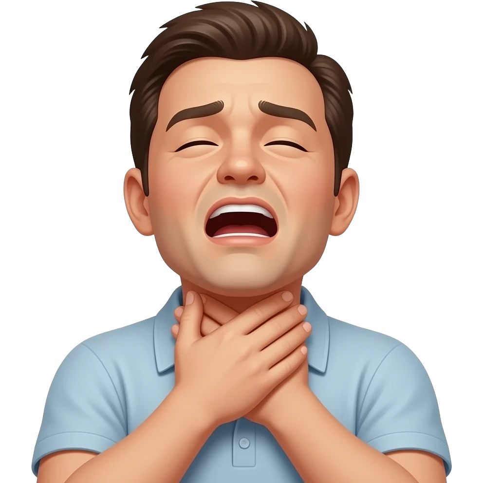 make an emoji where their hands are around their neck, throwing their head back like they’re choking can you make it look more realistic? emoji