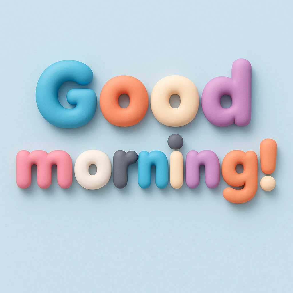 ”Good morning!” in mochi style emoji