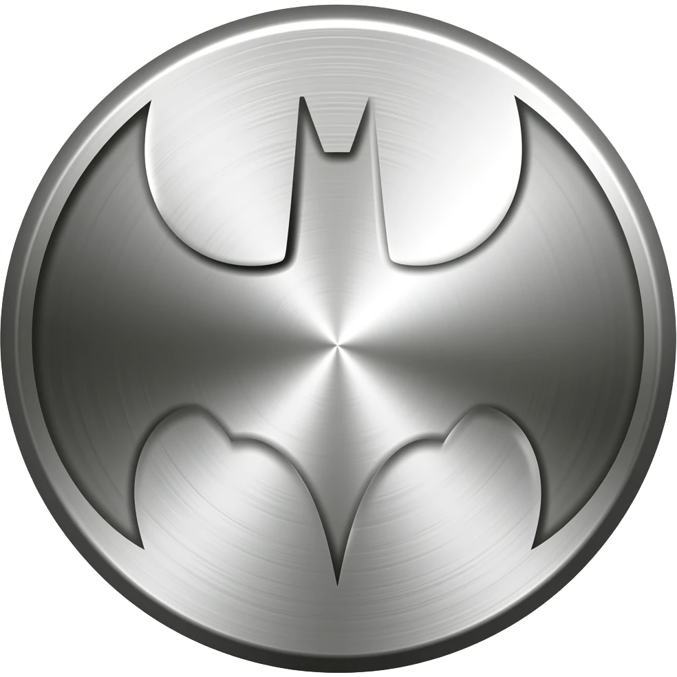 metallic batman logo with transparent background emoji