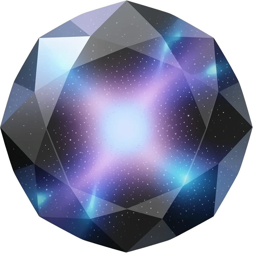 black-silver iridescent nebula crystal emoji