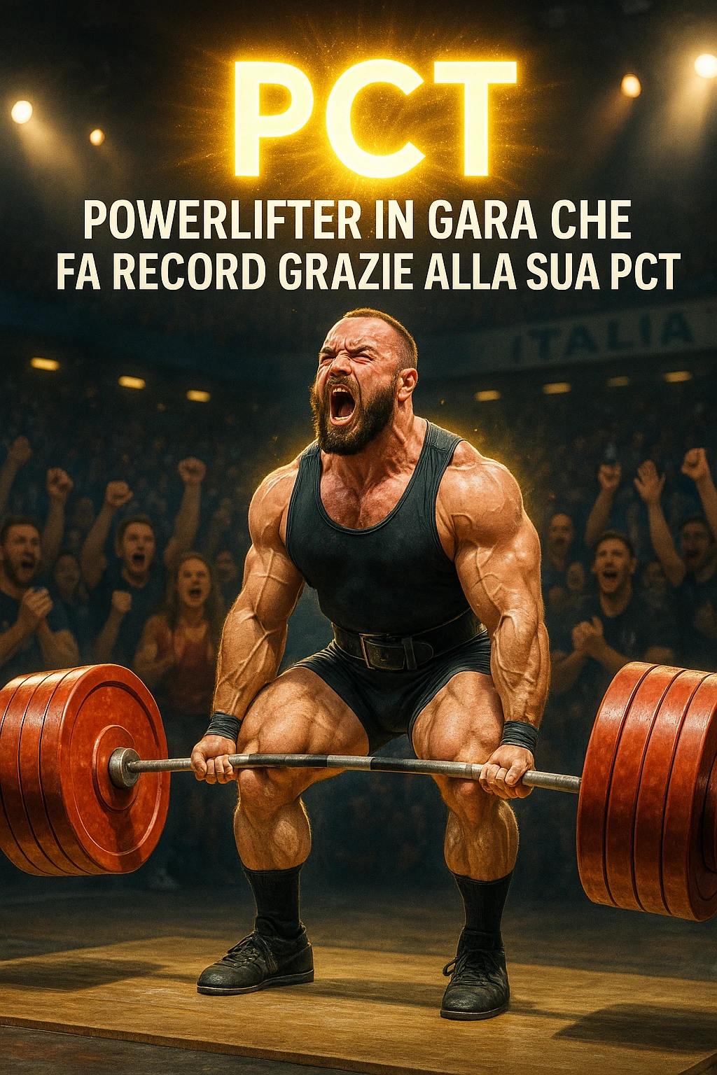 Powerlifter in gara che fa record grazie alla sua "PCT" in italiano emoji