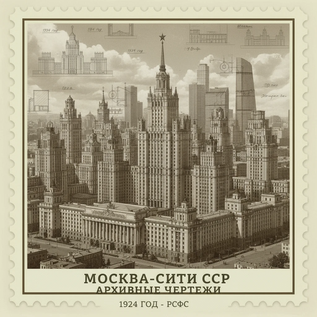 Ампир-Небоскребы Москва-Сити, в СССР 1934 год. Архивные чертежи

Стилизуй изображение под марку как на фото emoji