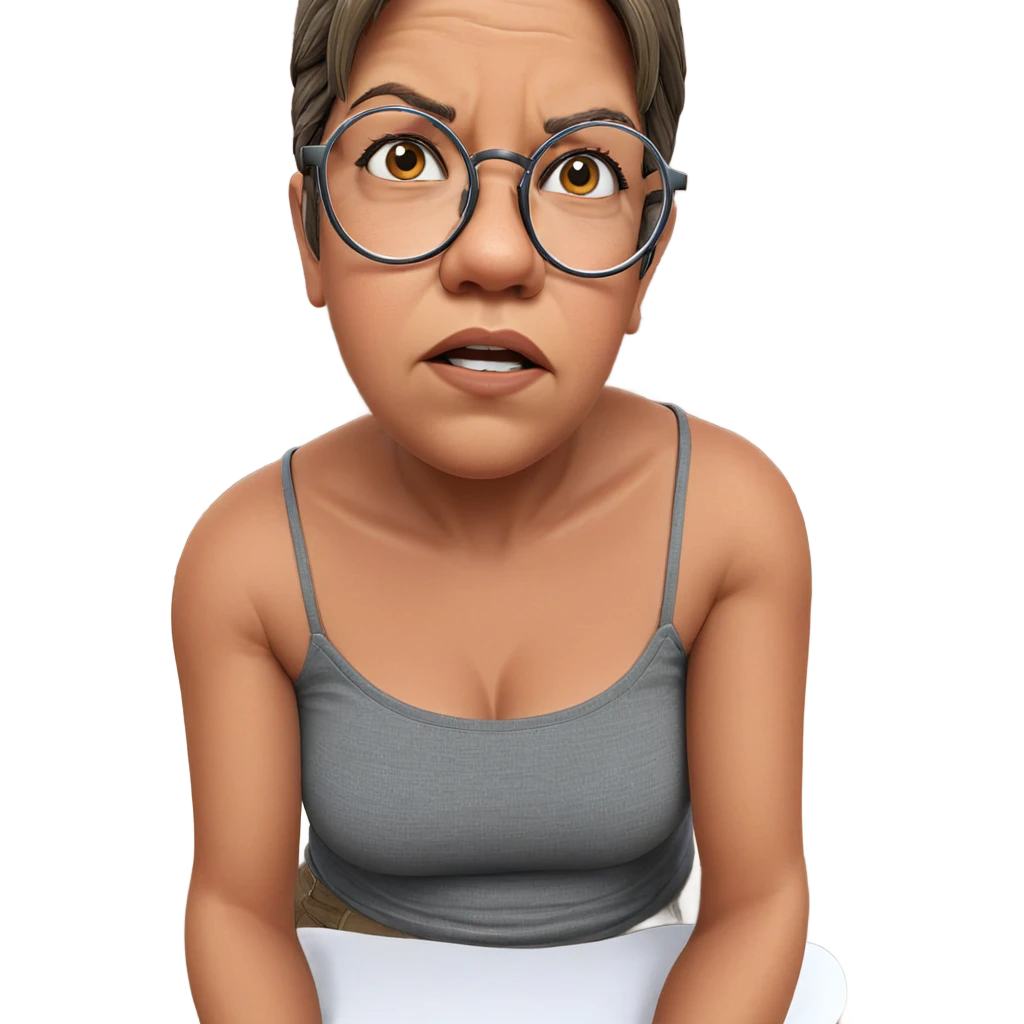 girl with glasses by brick wall emoji