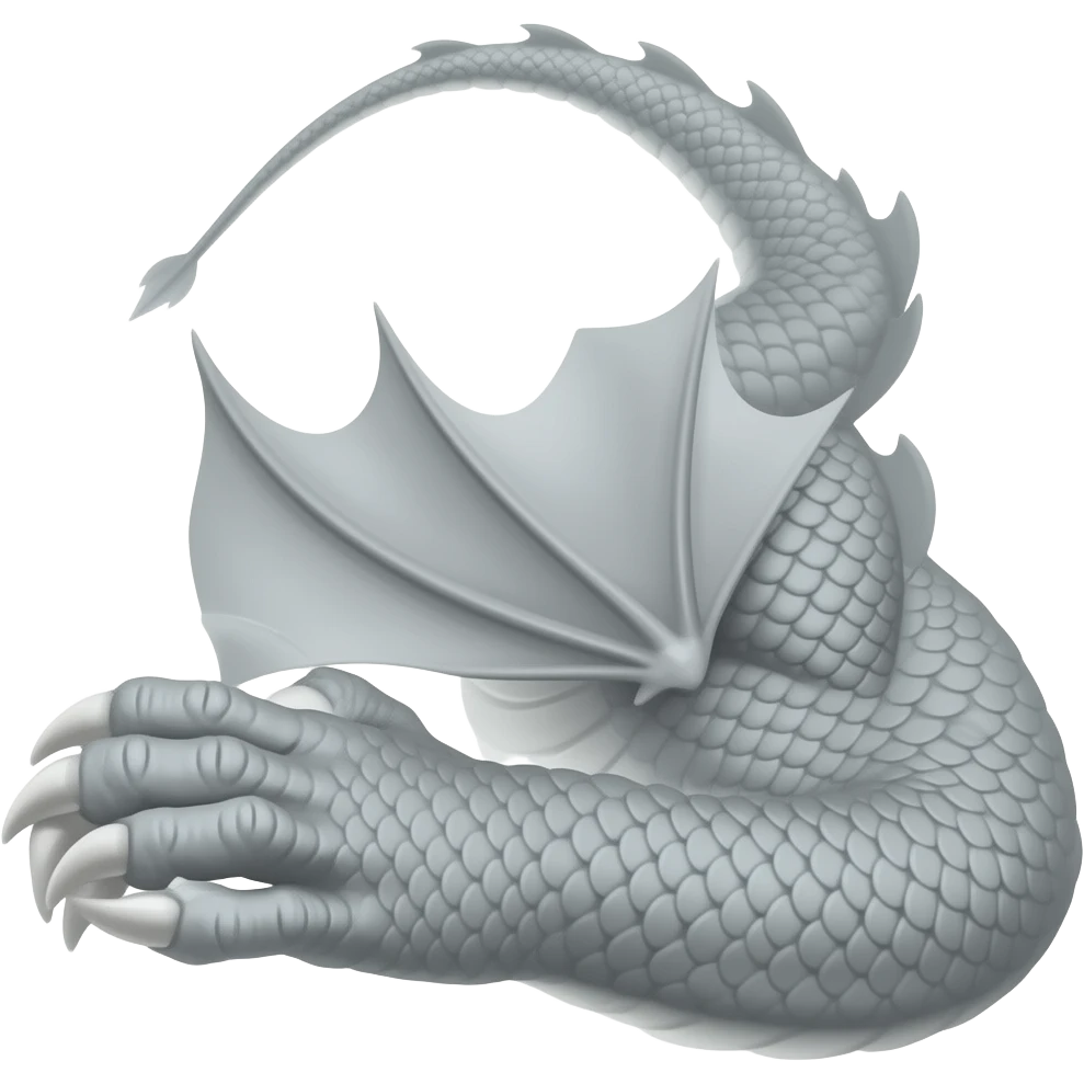 matte painting of gray dragon arm with claws - NO BACKGROUND emoji