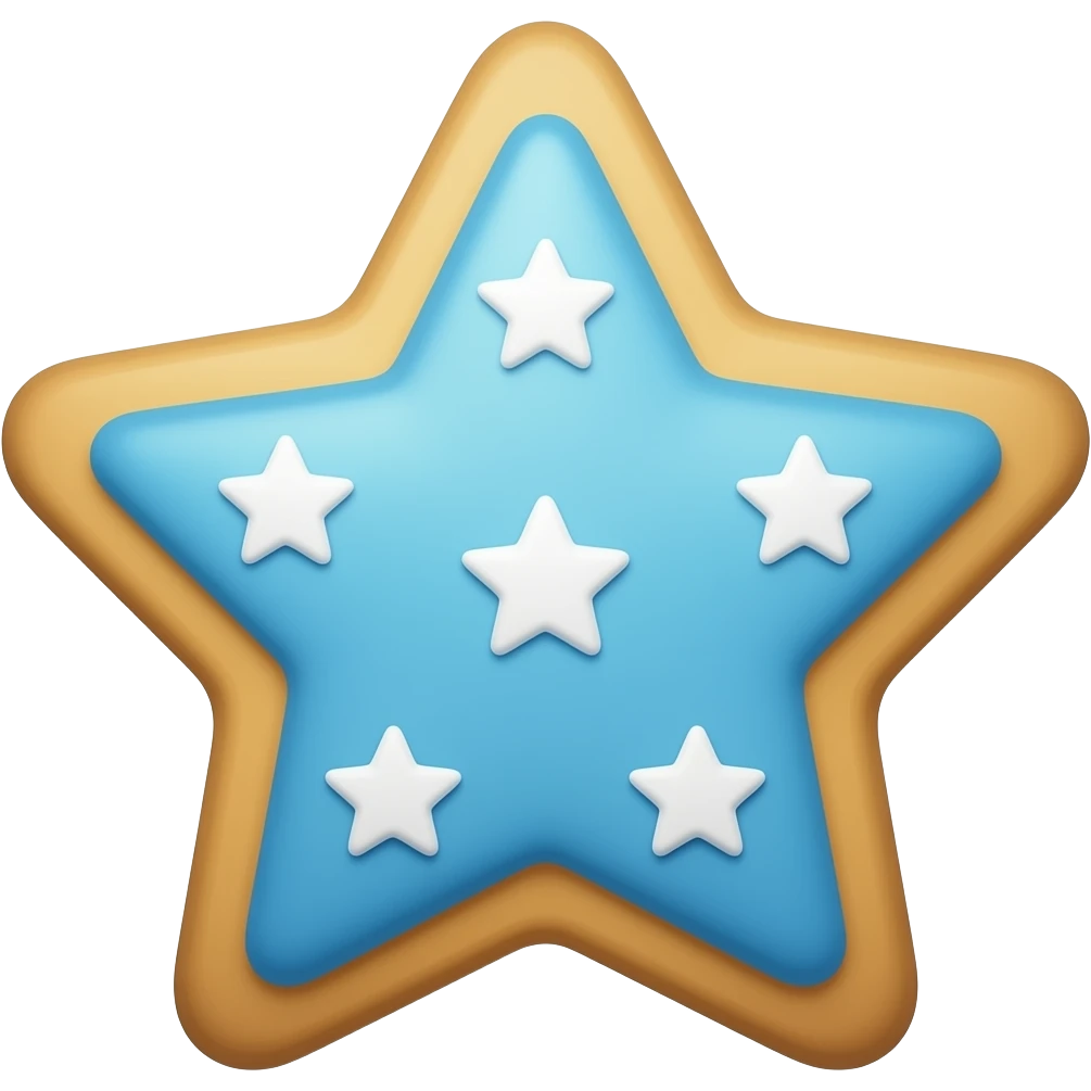 Light blue starry cookie emoji