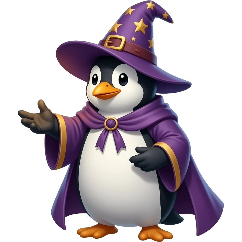 Penguin Wizard emoji