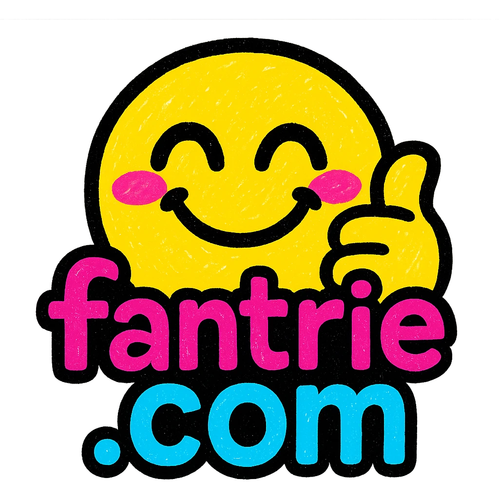 emoji emphasizing fantrie.com logo with pop colors and slight shadow effect, vibrant and eye-catching style emoji