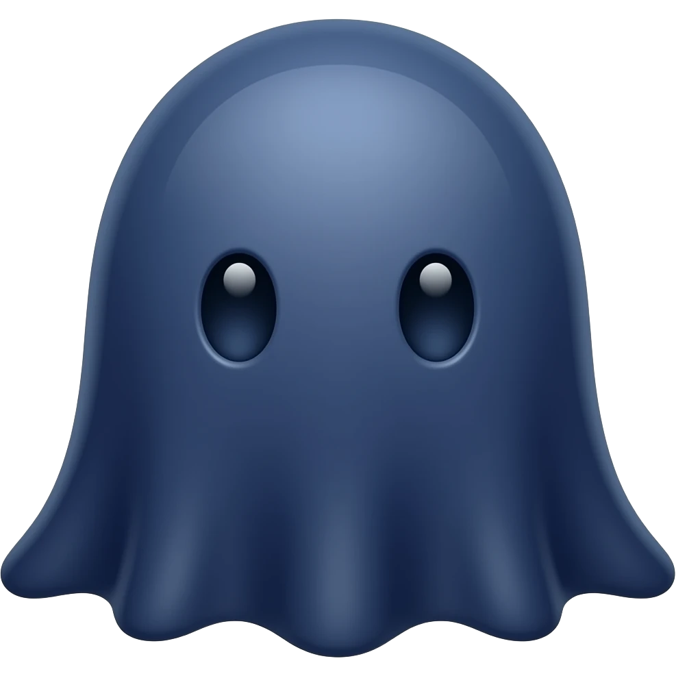 Kawaii solid dark blue ghost emoji