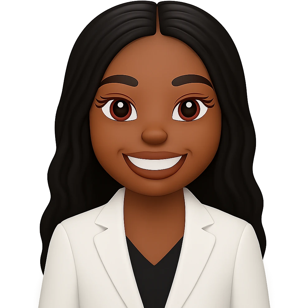turn the second man in emoji style of the 1st image, match the facial features and match dressing style of the 2nd image, she is wearing white suit emoji