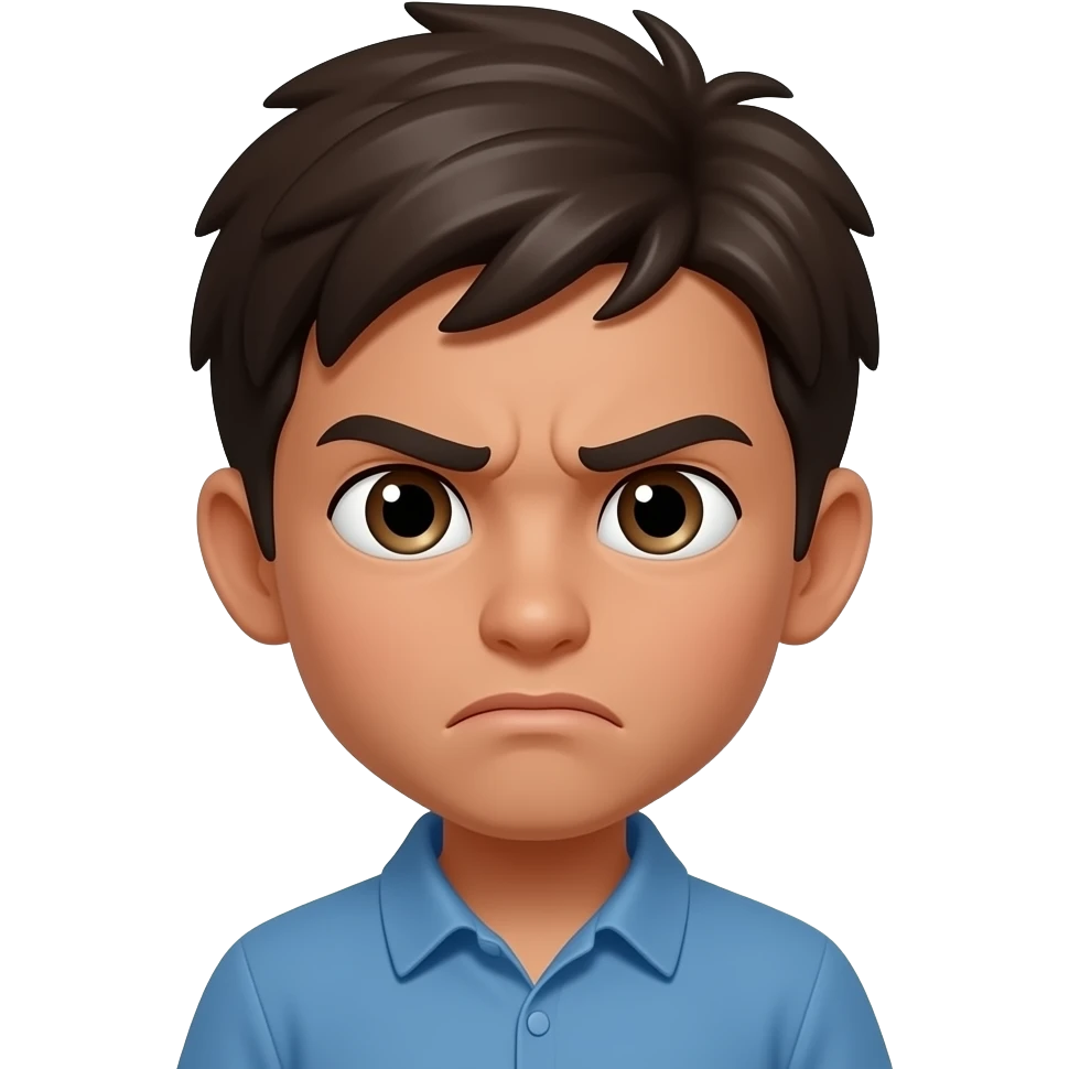 Mid complexion boy face being frustrated emoji